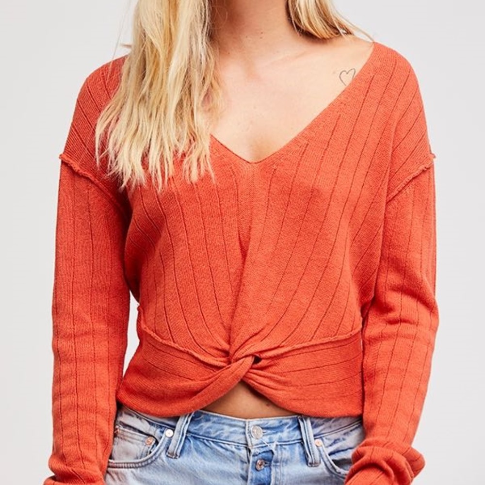 FREE People Twisted Knit Sweater